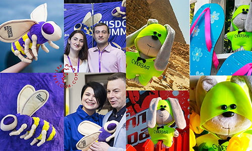 Plush logo toy bee bunny and bee 