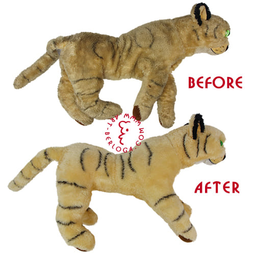 Реставрация мягкой игрушки тигра