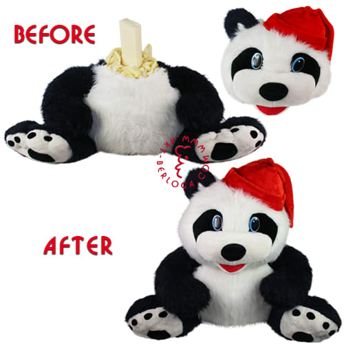 Реставрация огромной плюшевой панды
